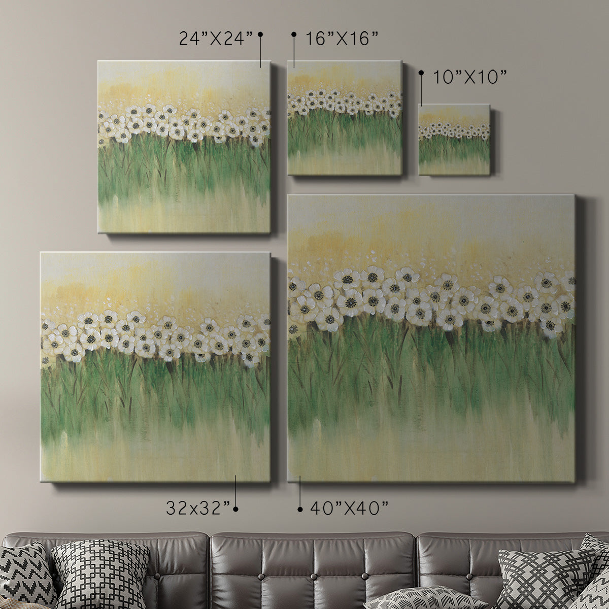 Rows of Flowers I-Premium Gallery Wrapped Canvas - Ready to Hang