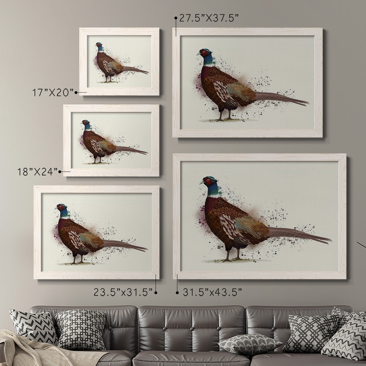 Pheasant Splash 1-Premium Framed Canvas - Ready to Hang