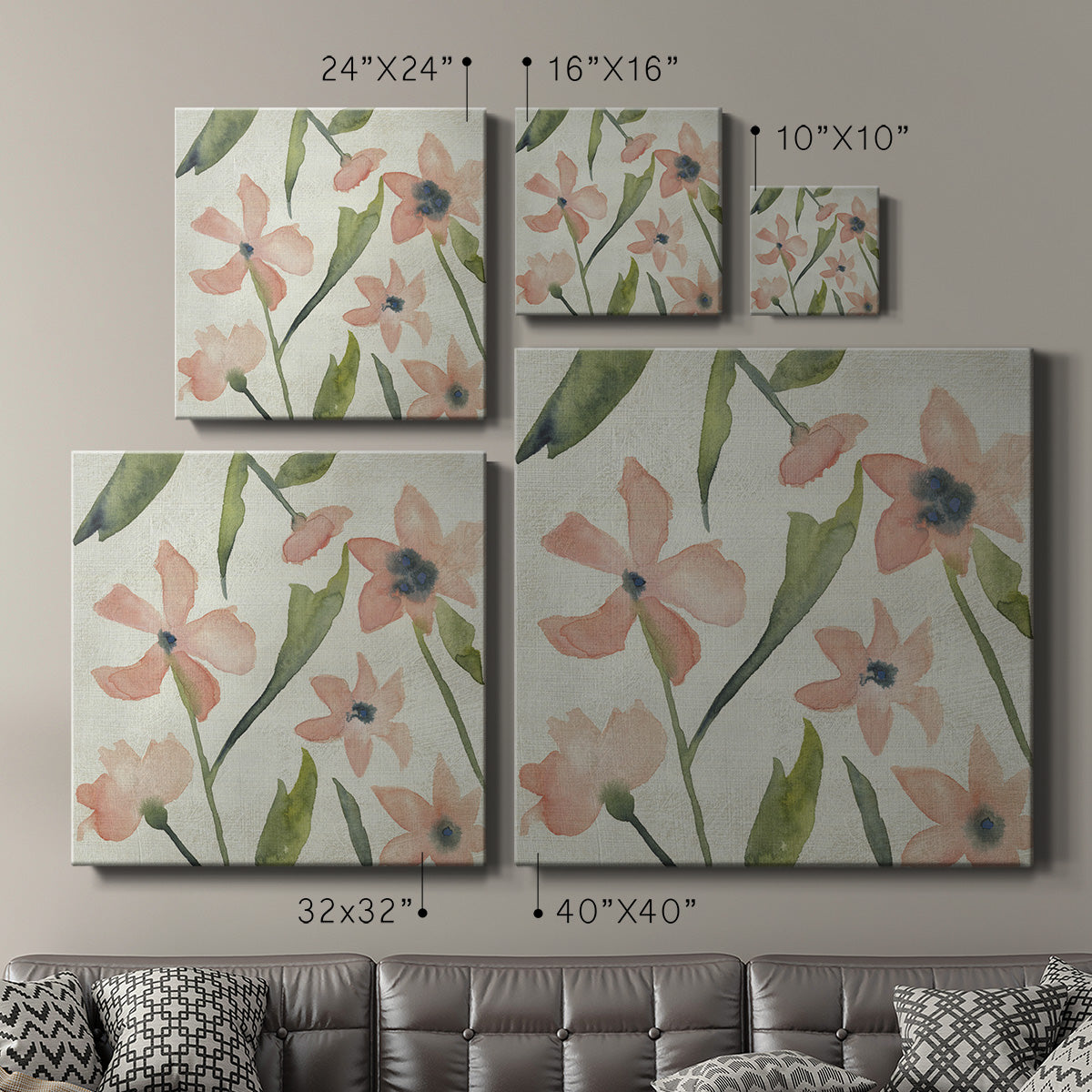Blush Pink Blooms IV-Premium Gallery Wrapped Canvas - Ready to Hang