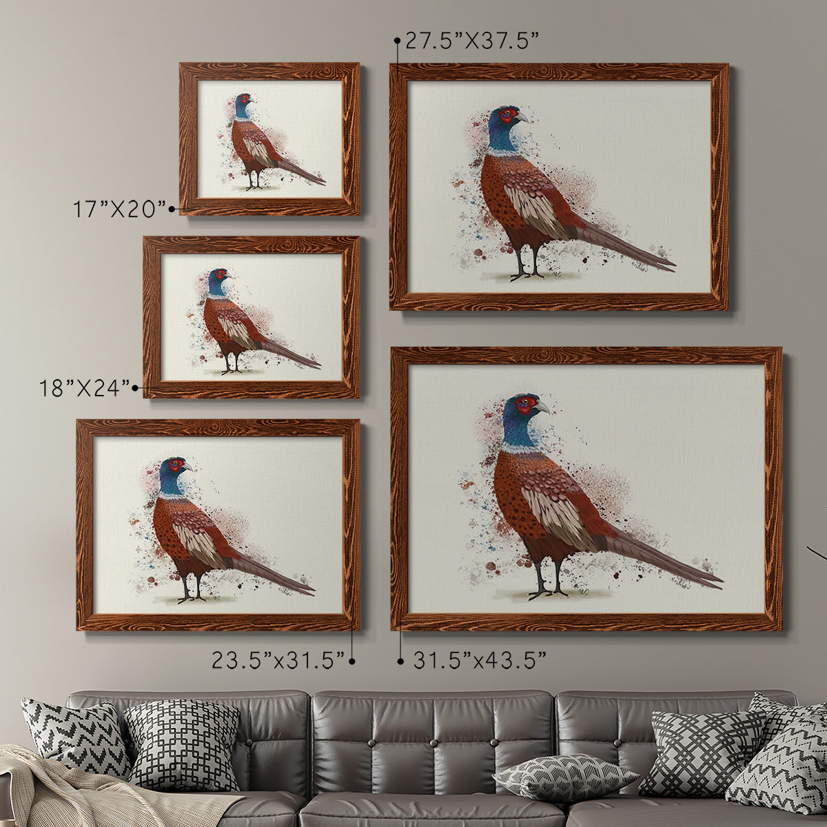 Pheasant Splash 5-Premium Framed Canvas - Ready to Hang