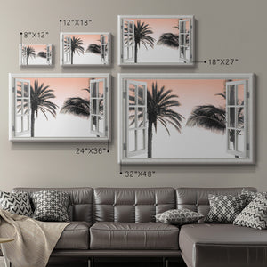 Pink Palm Window - Canvas Art Print