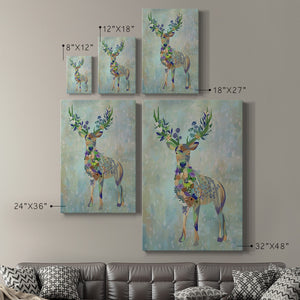 Fantastic Florals Deer, Full Premium Gallery Wrapped Canvas - Ready to Hang