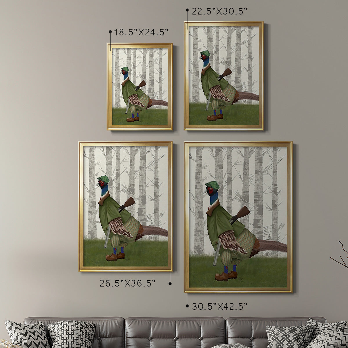 Pheasant Shooting Party 1 Premium Framed Print - Ready to Hang