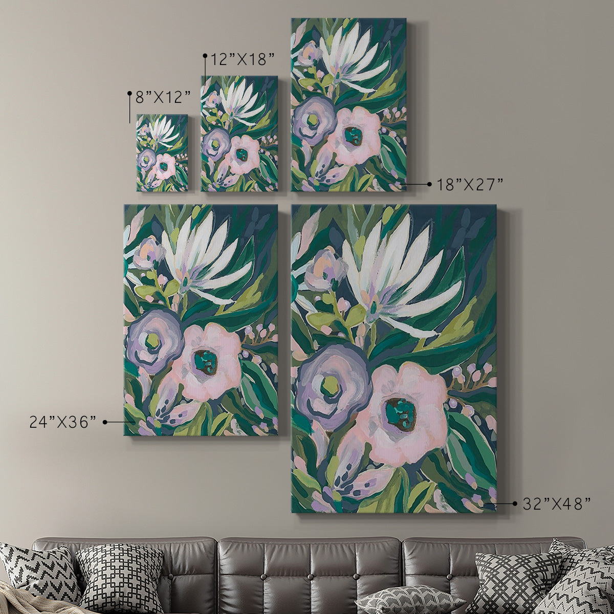 Purple Jungle Garden II Premium Gallery Wrapped Canvas - Ready to Hang
