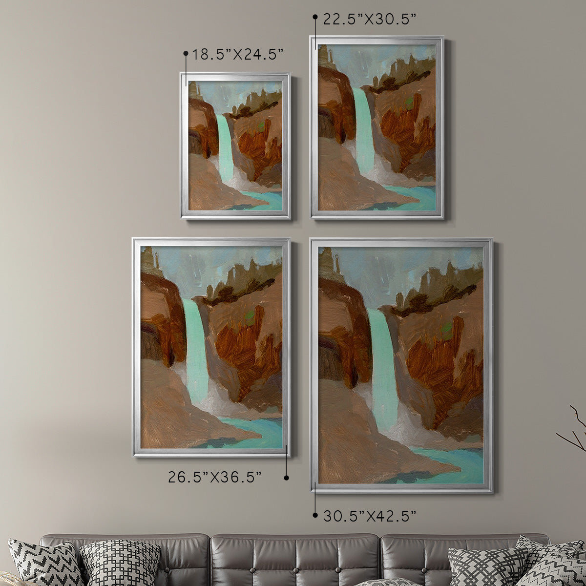 Turquoise Falls I Premium Framed Print - Ready to Hang