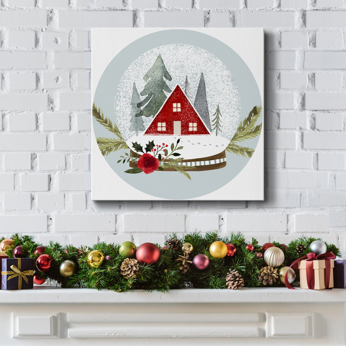 Snow Globe Village Collection C-Premium Gallery Wrapped Canvas - Ready to Hang