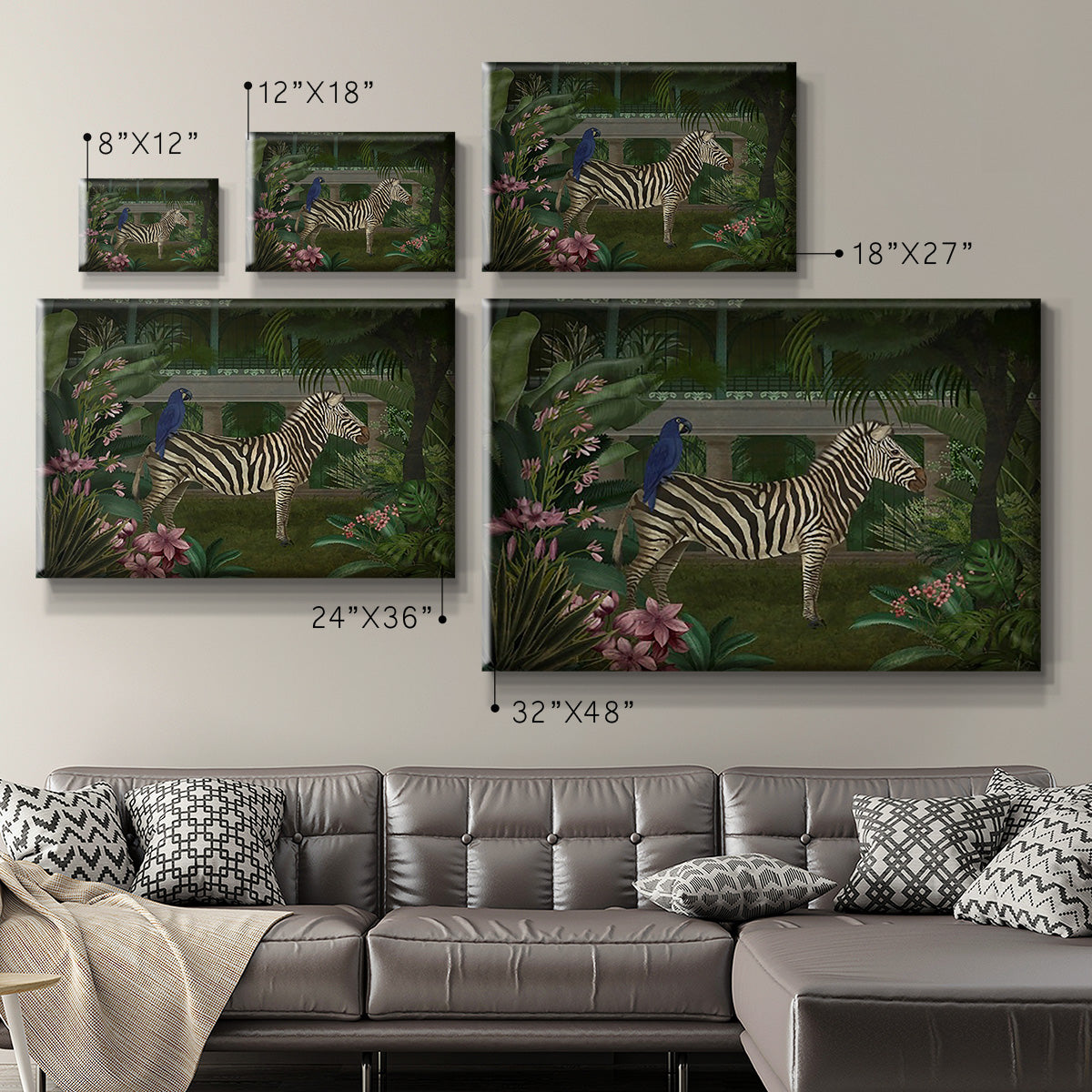 Zebra In Conservatory Premium Gallery Wrapped Canvas - Ready to Hang