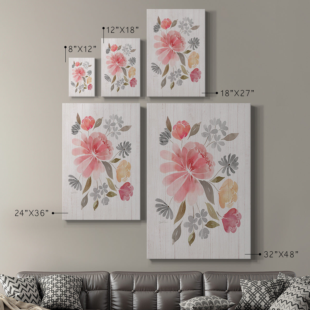 Loose Peonies I Premium Gallery Wrapped Canvas - Ready to Hang