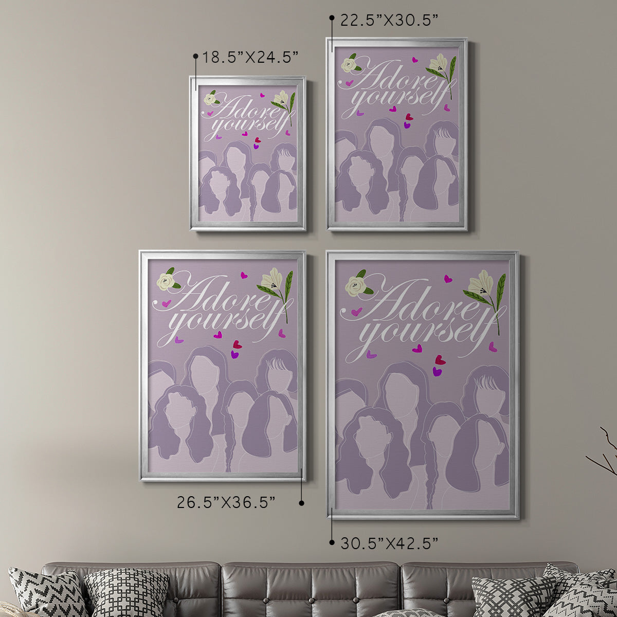 Happy Galentine's Day Collection B Premium Framed Print - Ready to Hang