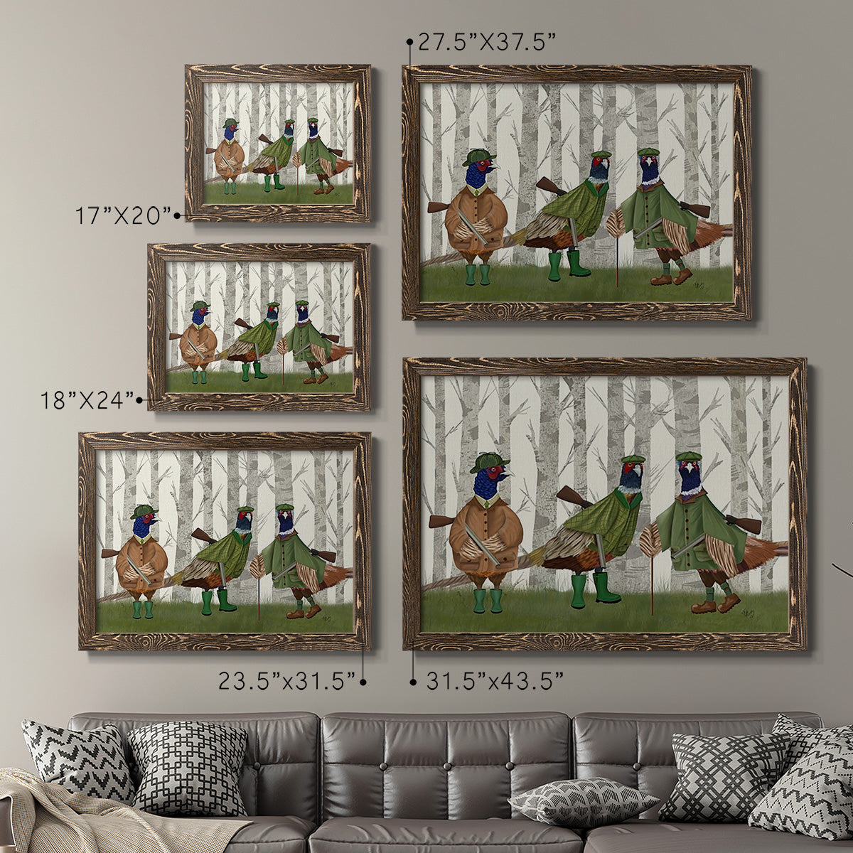 Pheasant Shooting Party Group 2-Premium Framed Canvas - Ready to Hang