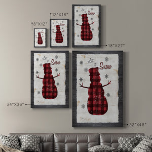 Checkered Snowman I Premium Gallery Wrapped Canvas - Ready to Hang