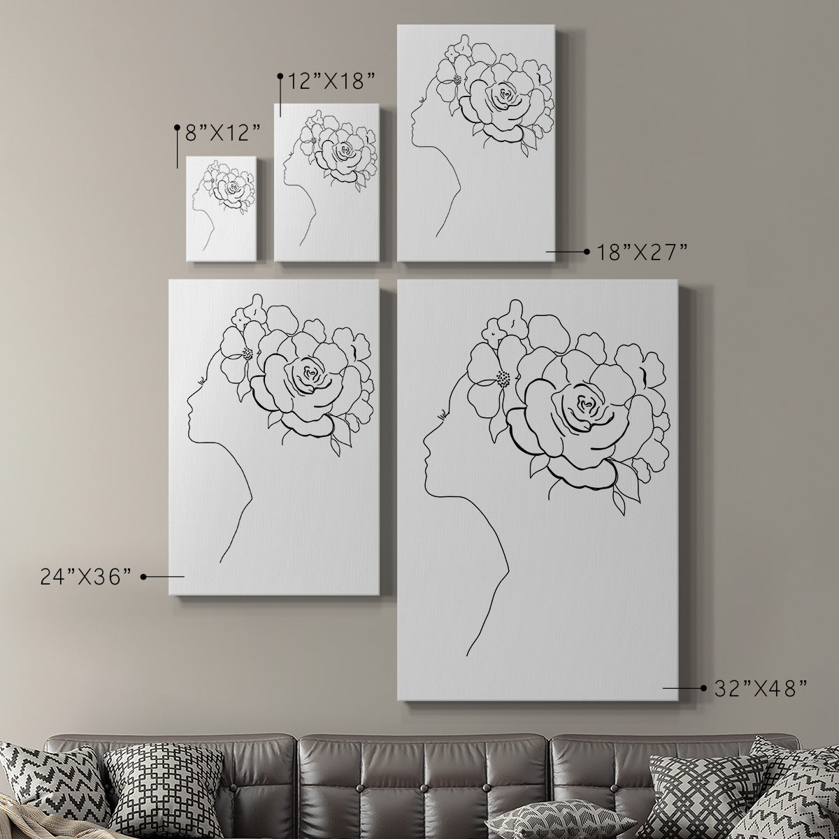 Fashion Floral Sketch II Premium Gallery Wrapped Canvas - Ready to Hang