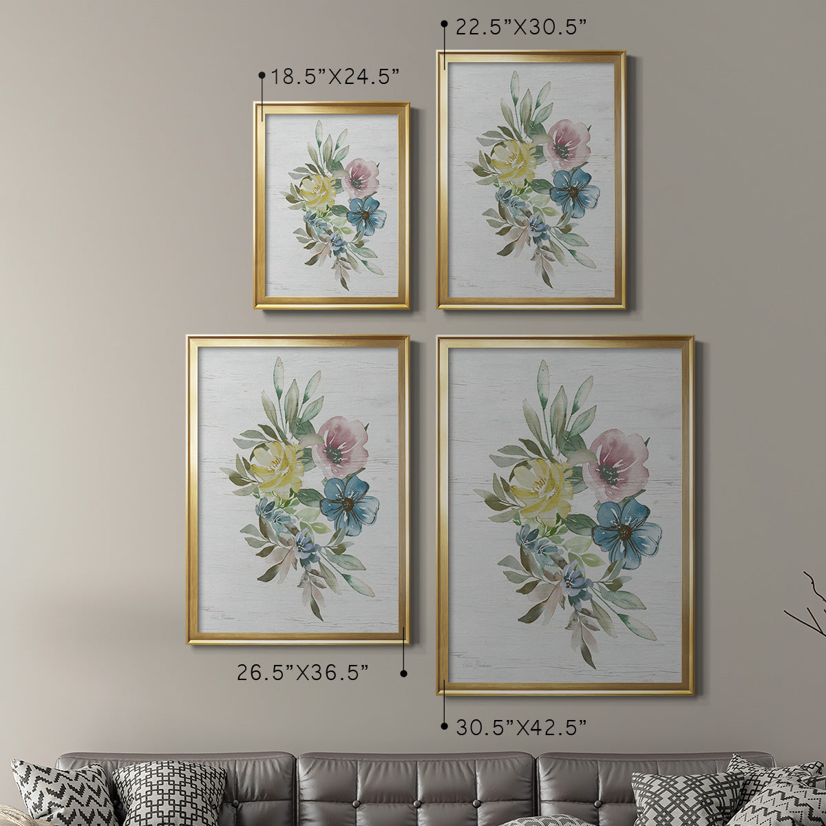 Spring Meadow Arrangement I Premium Framed Print - Ready to Hang