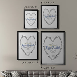 Hanukkah Heart Premium Framed Print - Ready to Hang