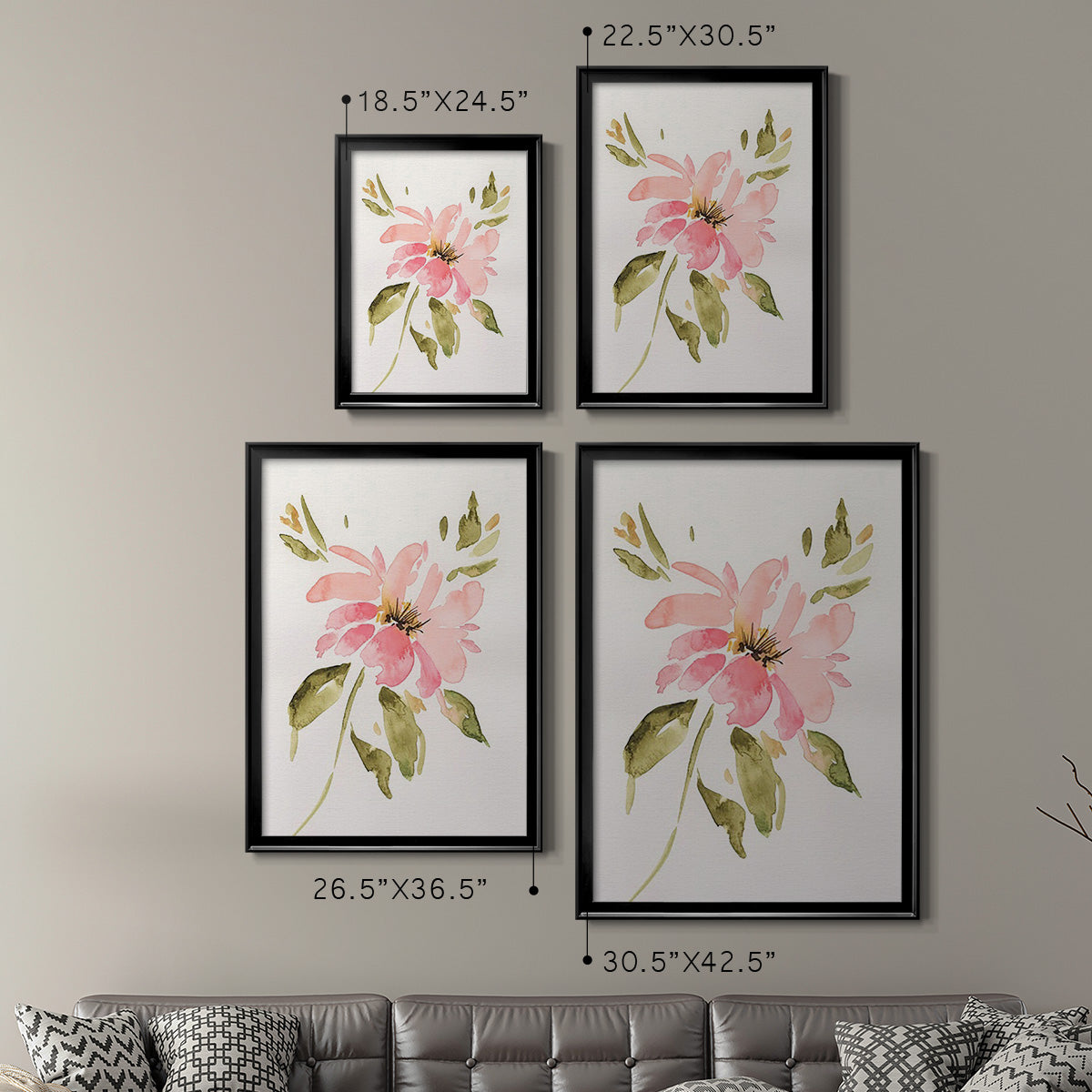 One Pink Bloom I Premium Framed Print - Ready to Hang