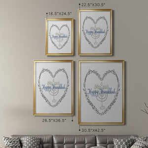 Hanukkah Heart Premium Framed Print - Ready to Hang