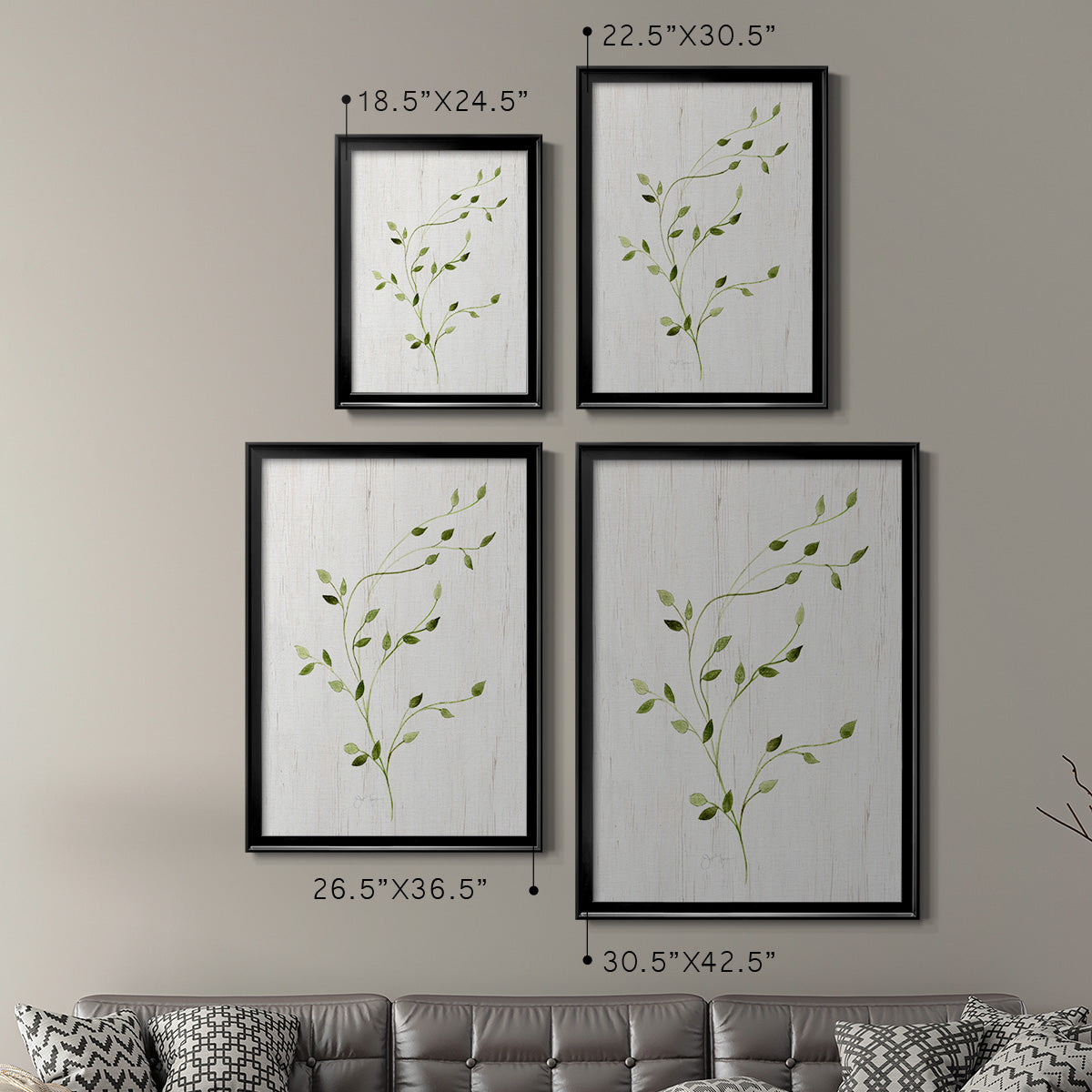 Windblown Leaves I Premium Framed Print - Ready to Hang