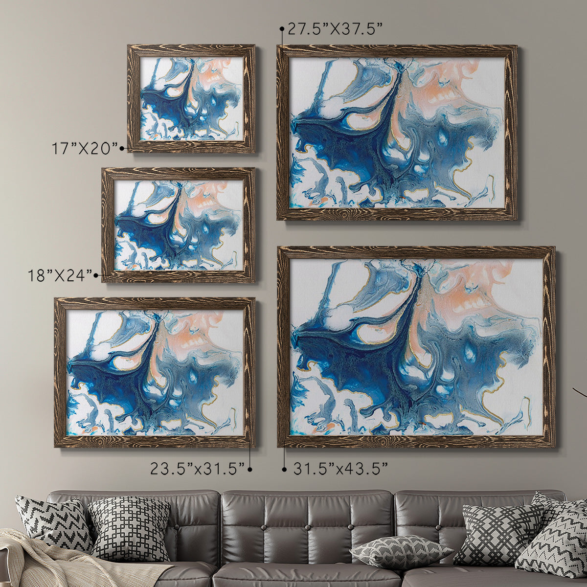 Dancing Blue I-Premium Framed Canvas - Ready to Hang