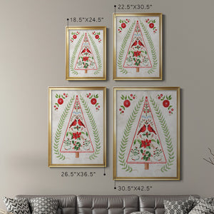 Christmas Folk Tree Premium Framed Print - Ready to Hang