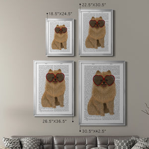 Pomeranian and Heart Glasses Premium Framed Print - Ready to Hang