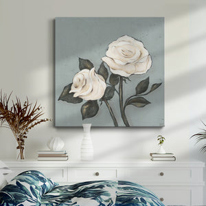 Two Tan Roses-Premium Gallery Wrapped Canvas - Ready to Hang