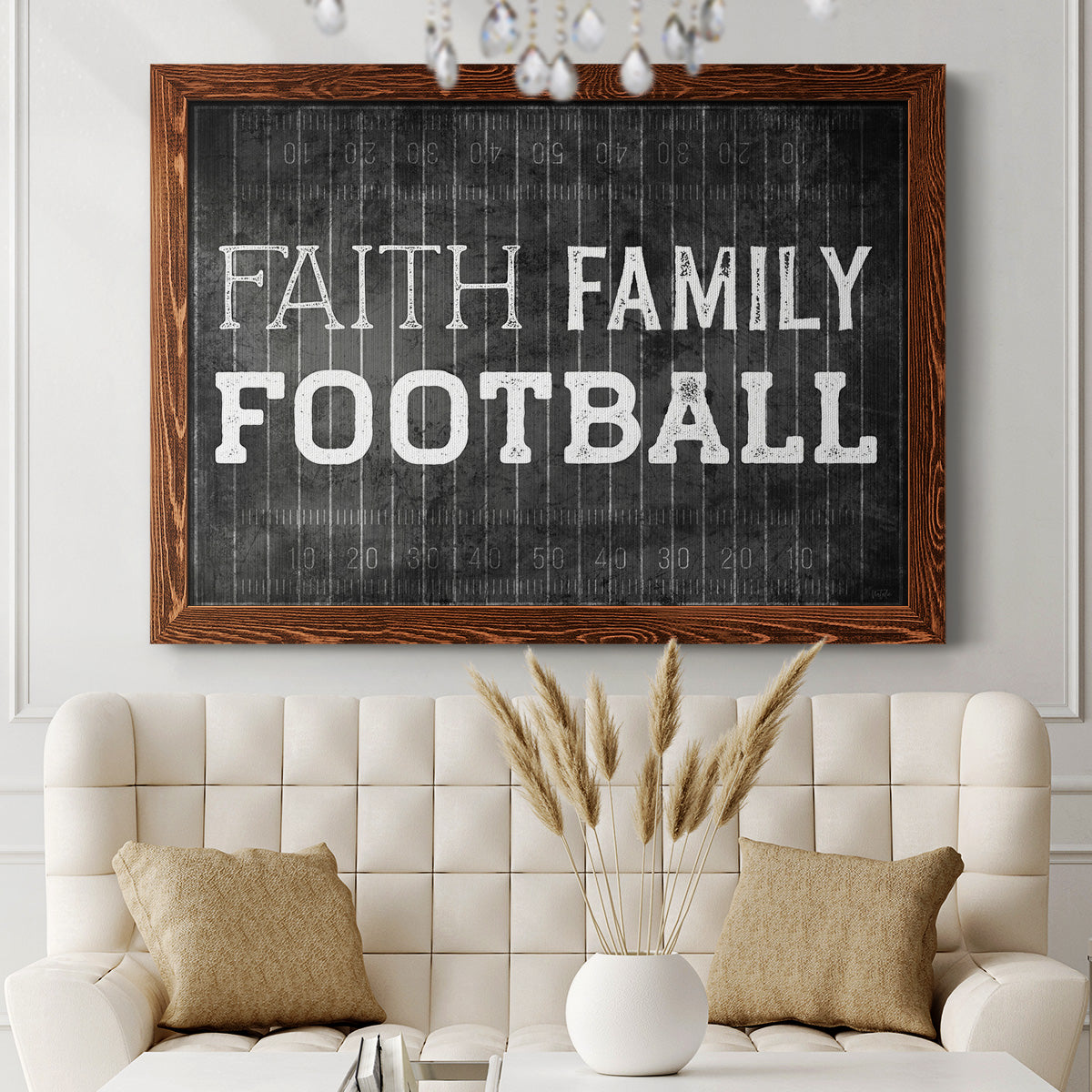 Faith Family Football-Premium Framed Canvas - Ready to Hang