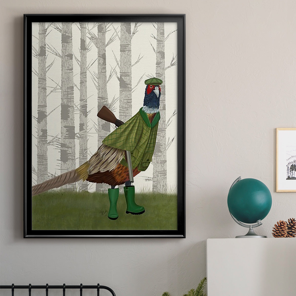 Pheasant Shooting Party 2 Premium Framed Print - Ready to Hang