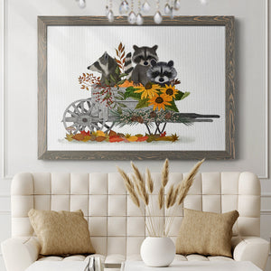 Raccoon Wheelbarrow-Premium Framed Canvas - Ready to Hang