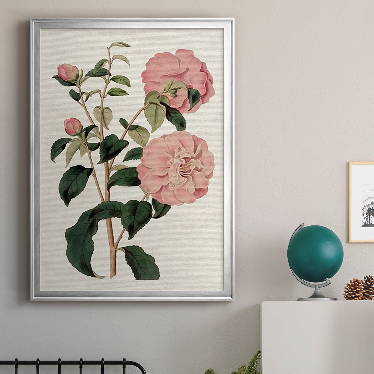 Pink Floral Mix IV Premium Framed Print - Ready to Hang