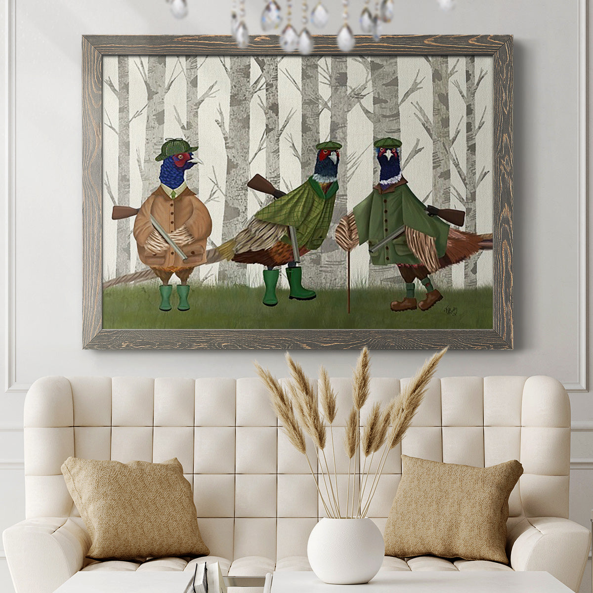 Pheasant Shooting Party Group 2-Premium Framed Canvas - Ready to Hang