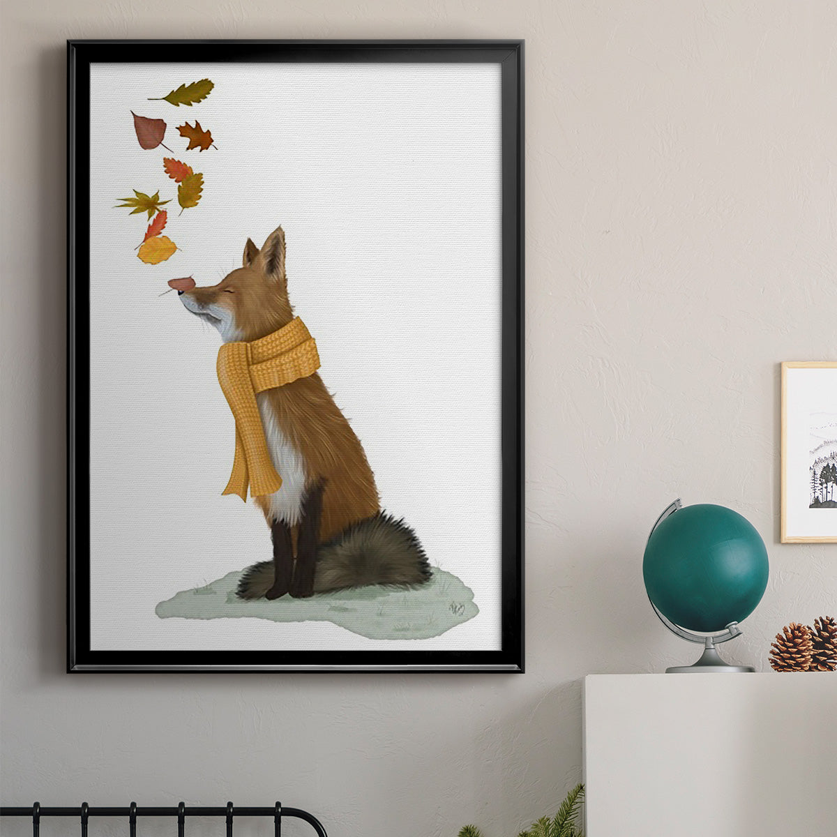 Fox Leaves on Nose Premium Framed Print - Ready to Hang