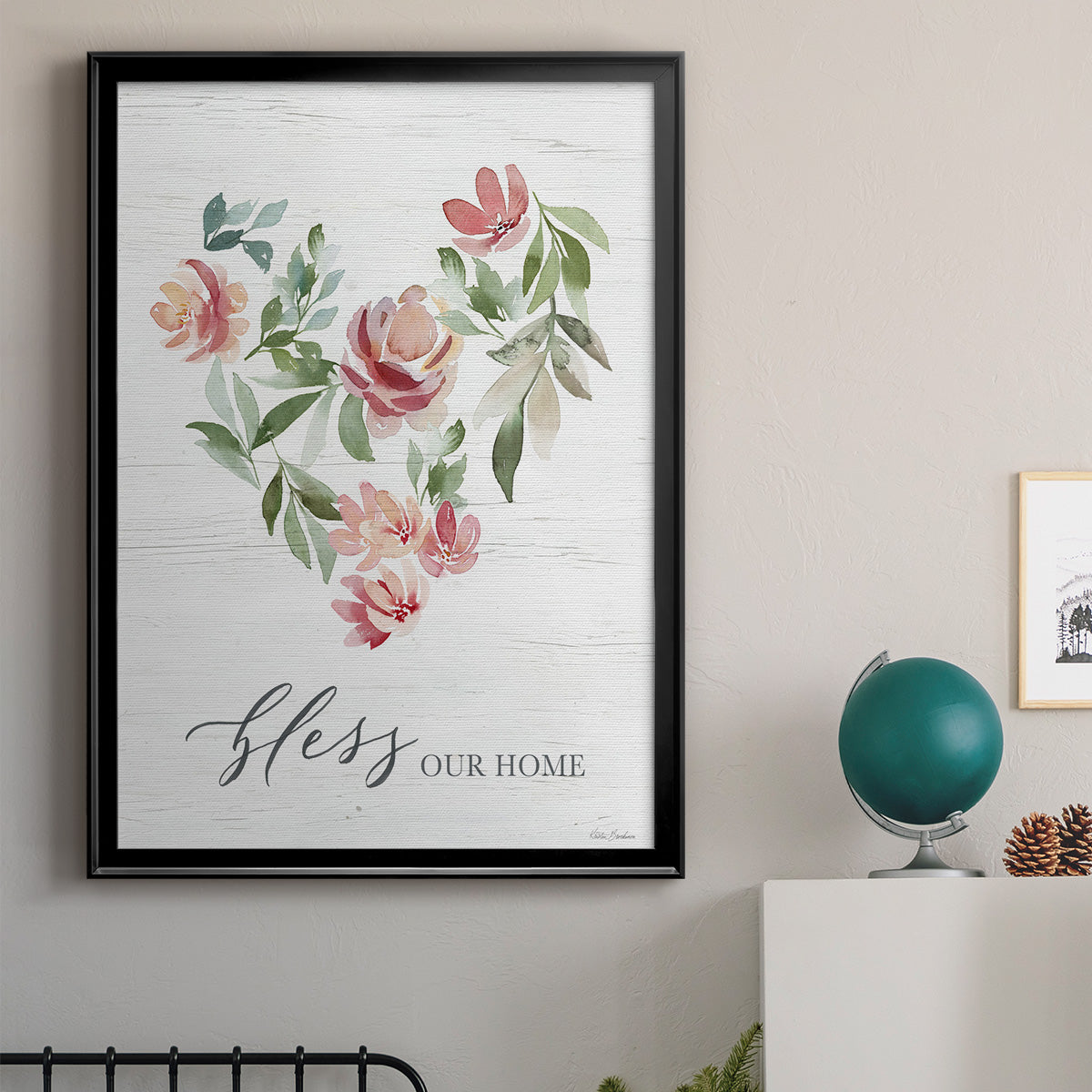 Paradise Floral Heart Premium Framed Print - Ready to Hang