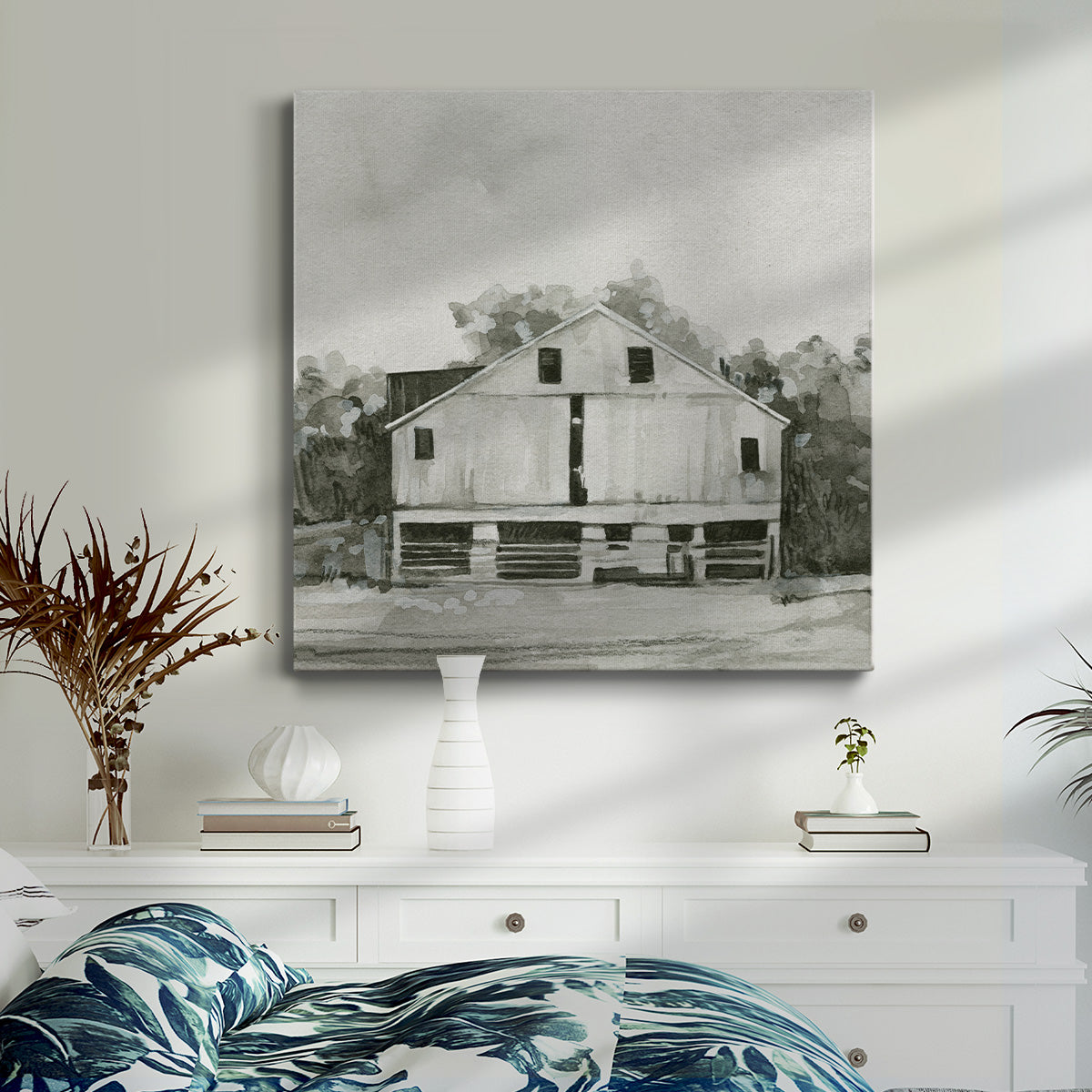 Solemn Barn Sketch I-Premium Gallery Wrapped Canvas - Ready to Hang