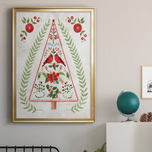 Christmas Folk Tree Premium Framed Print - Ready to Hang