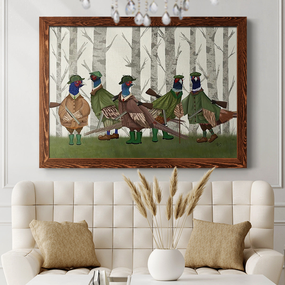 Pheasant Shooting Party Group 3-Premium Framed Canvas - Ready to Hang