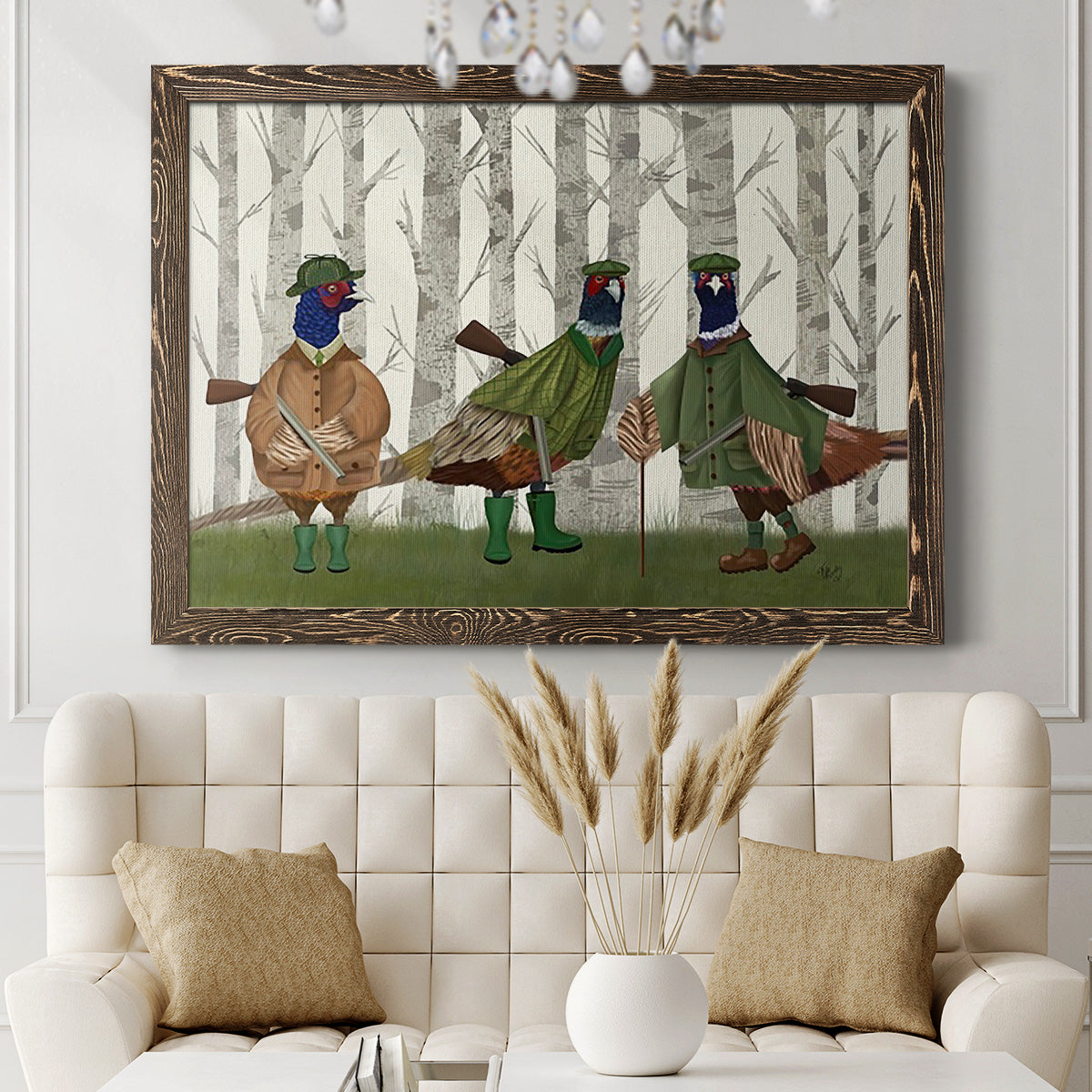Pheasant Shooting Party Group 2-Premium Framed Canvas - Ready to Hang