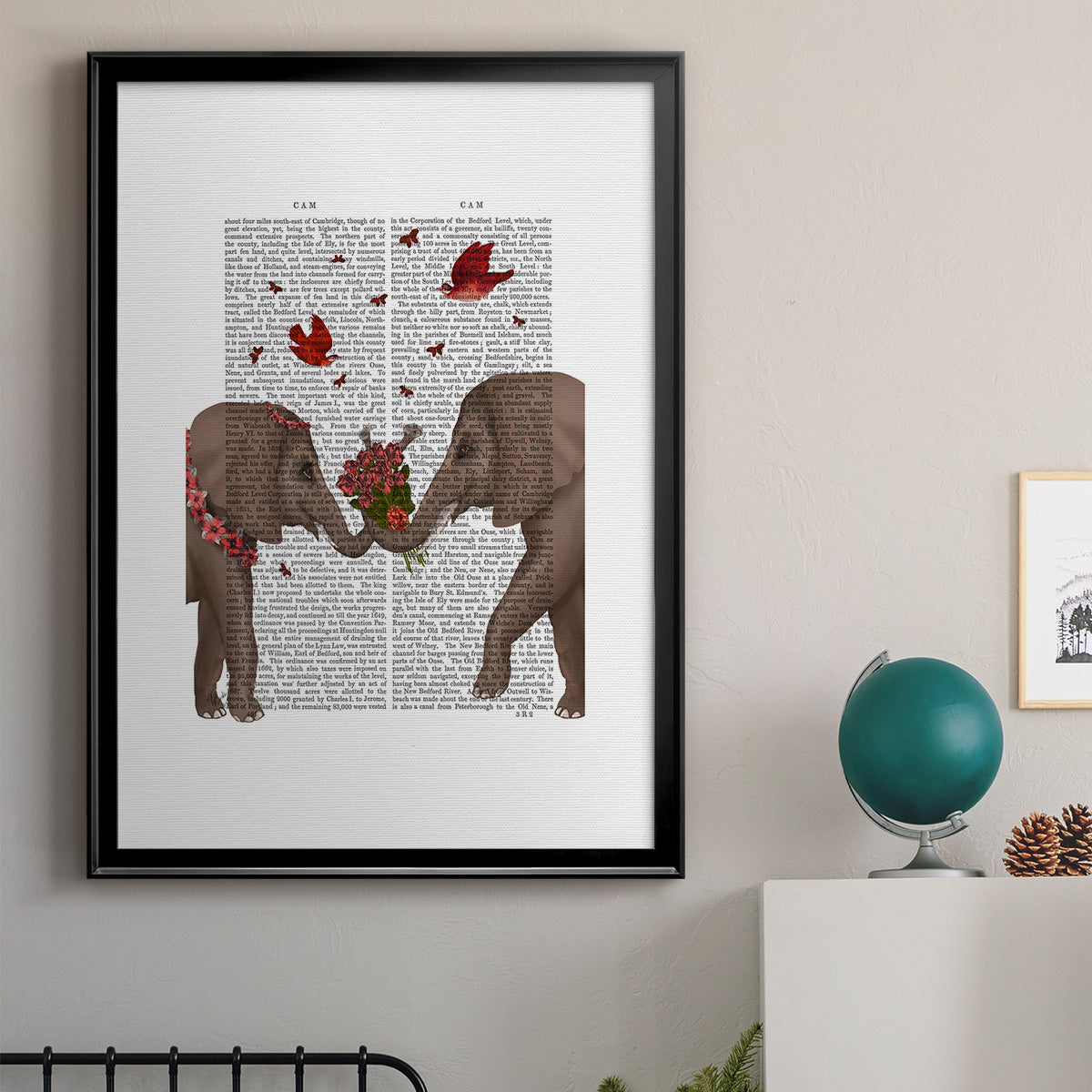 Elephant Bouquet, Portrait Premium Framed Print - Ready to Hang