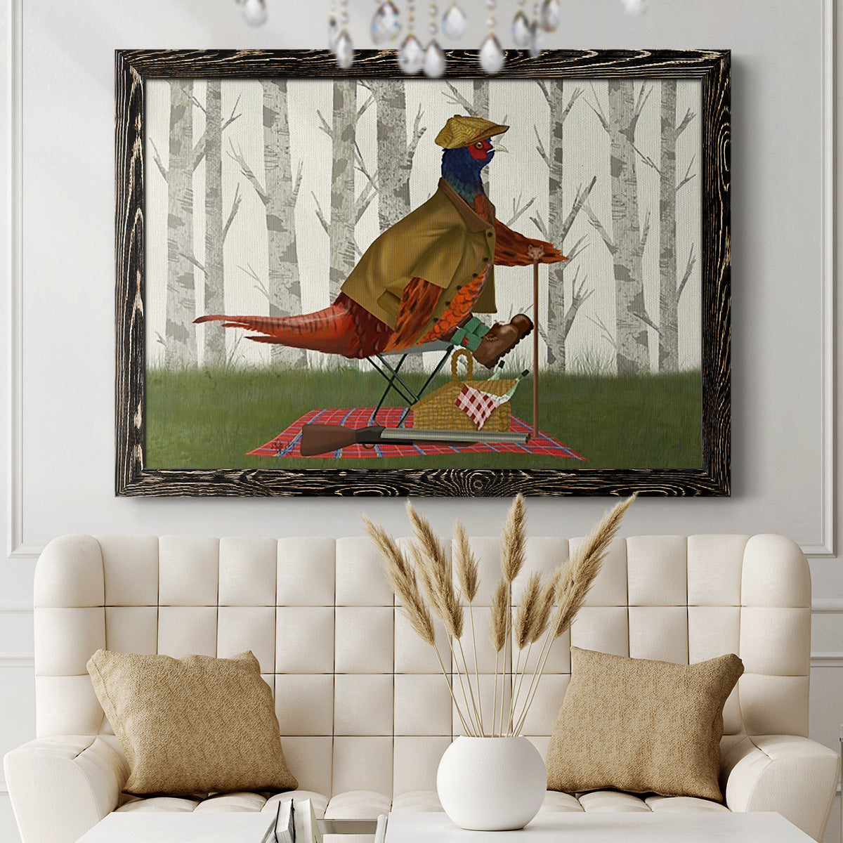 Pheasant Shooting Party 4-Premium Framed Canvas - Ready to Hang