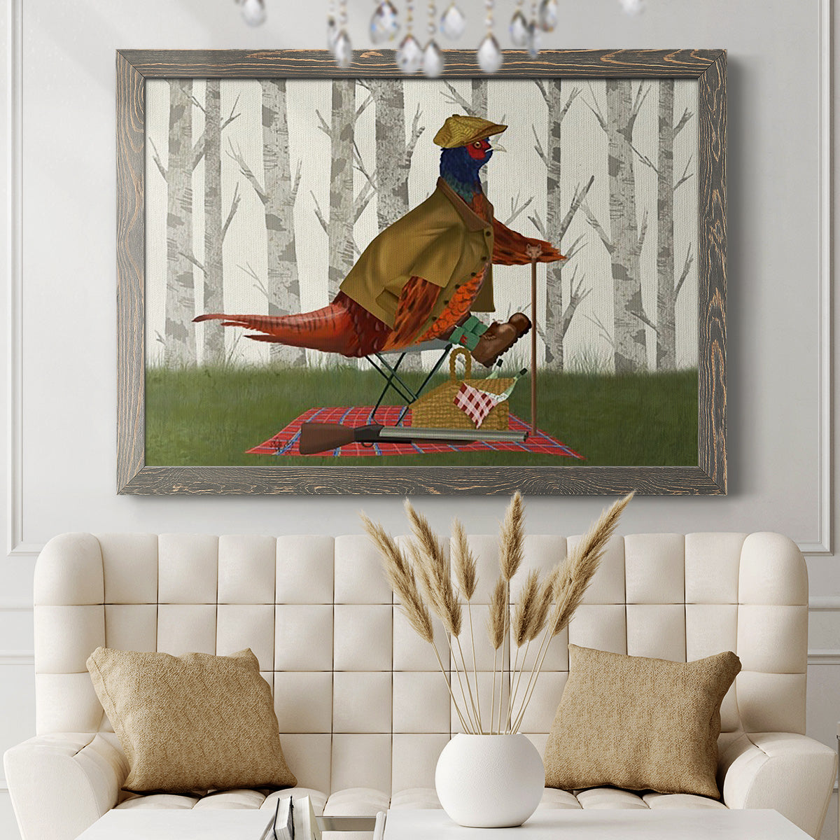 Pheasant Shooting Party 4-Premium Framed Canvas - Ready to Hang