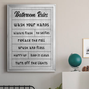 Simple Bathroom Rules Premium Framed Print - Ready to Hang