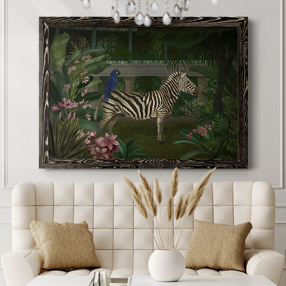 Zebra In Conservatory-Premium Framed Canvas - Ready to Hang