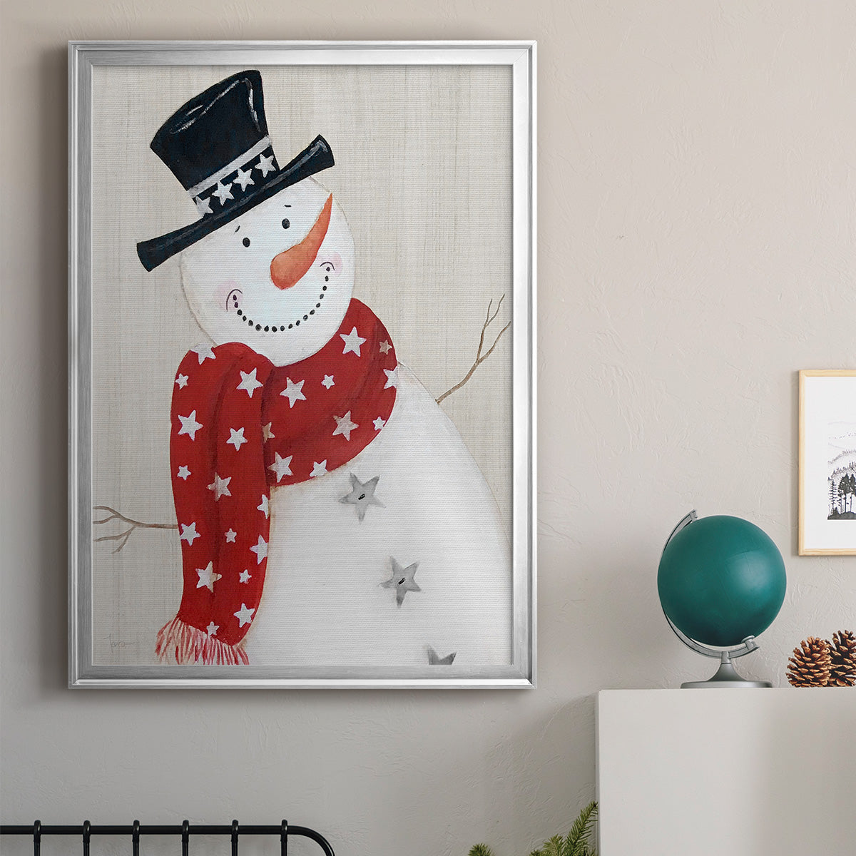 Festive Snowman I Premium Framed Print - Ready to Hang