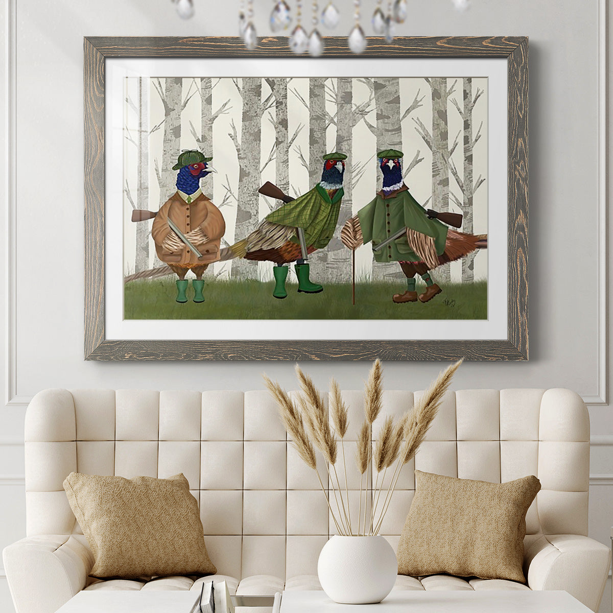 Pheasant Shooting Party Group 2-Premium Framed Print - Ready to Hang