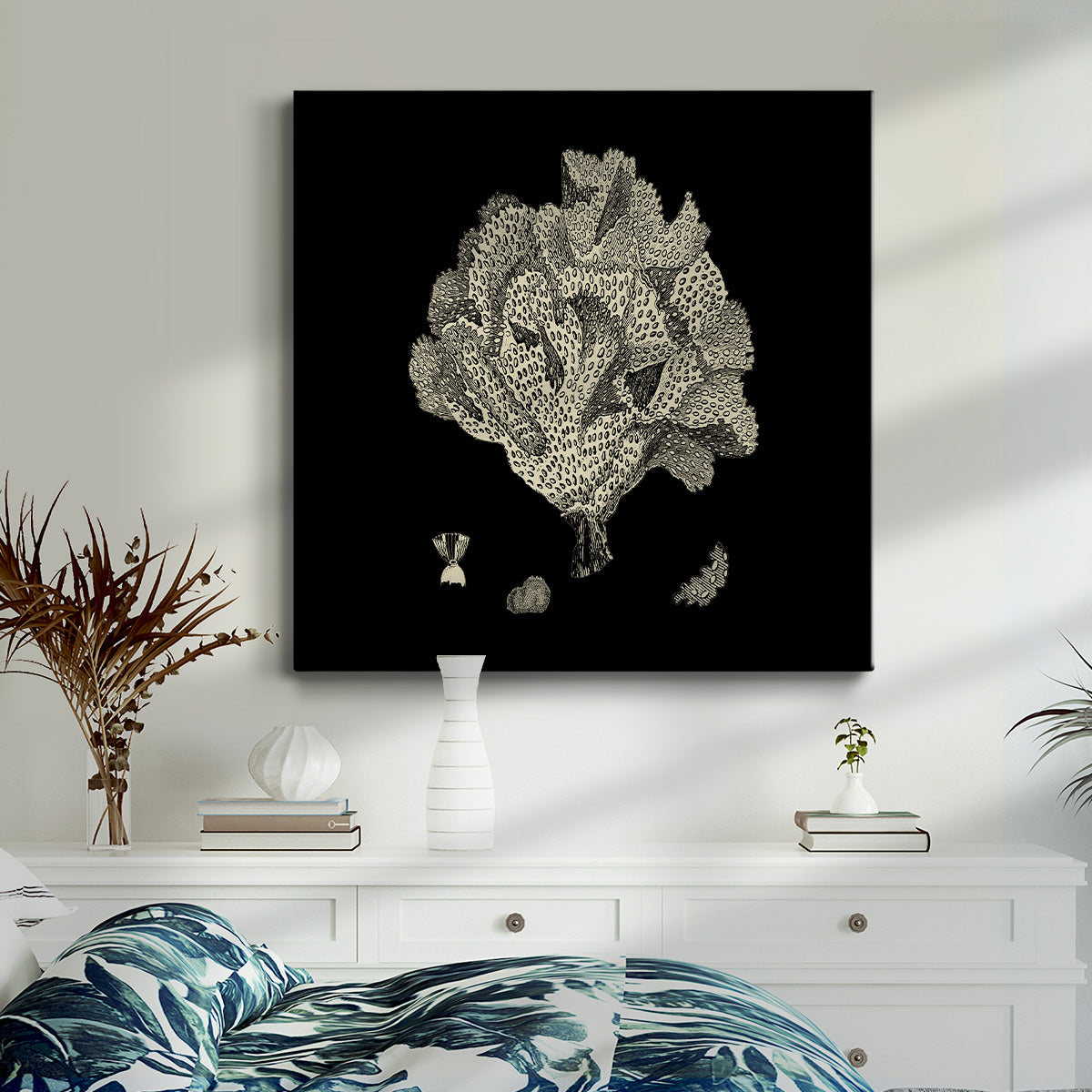 Black and Tan Coral IV-Premium Gallery Wrapped Canvas - Ready to Hang