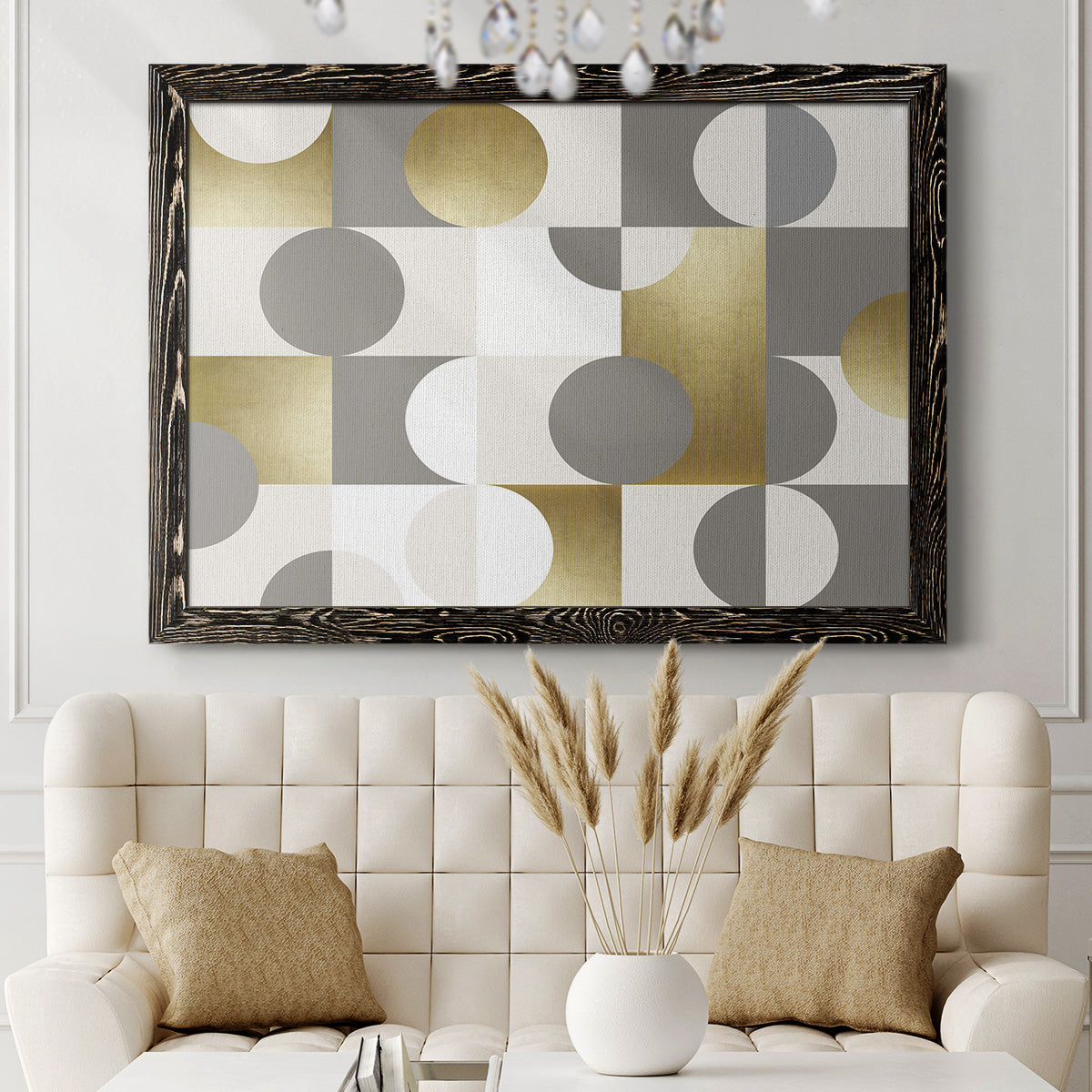 Modern Gold Reflections-Premium Framed Canvas - Ready to Hang