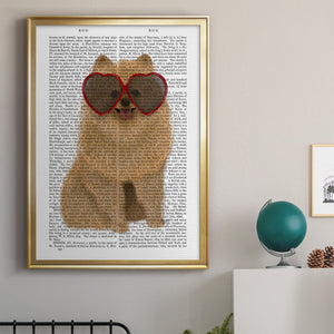 Pomeranian and Heart Glasses Premium Framed Print - Ready to Hang