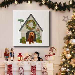 Christmas Des - Christmas Kennel - Cottage-Premium Gallery Wrapped Canvas - Ready to Hang