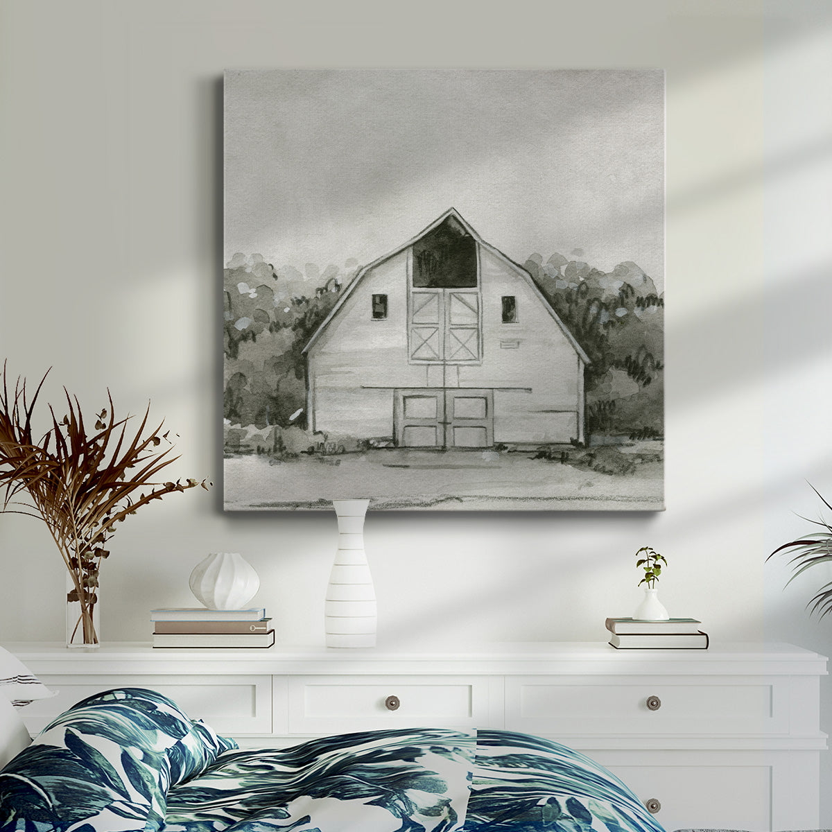 Solemn Barn Sketch III-Premium Gallery Wrapped Canvas - Ready to Hang