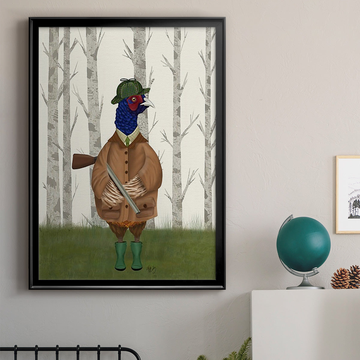 Pheasant Shooting Party 3 Premium Framed Print - Ready to Hang