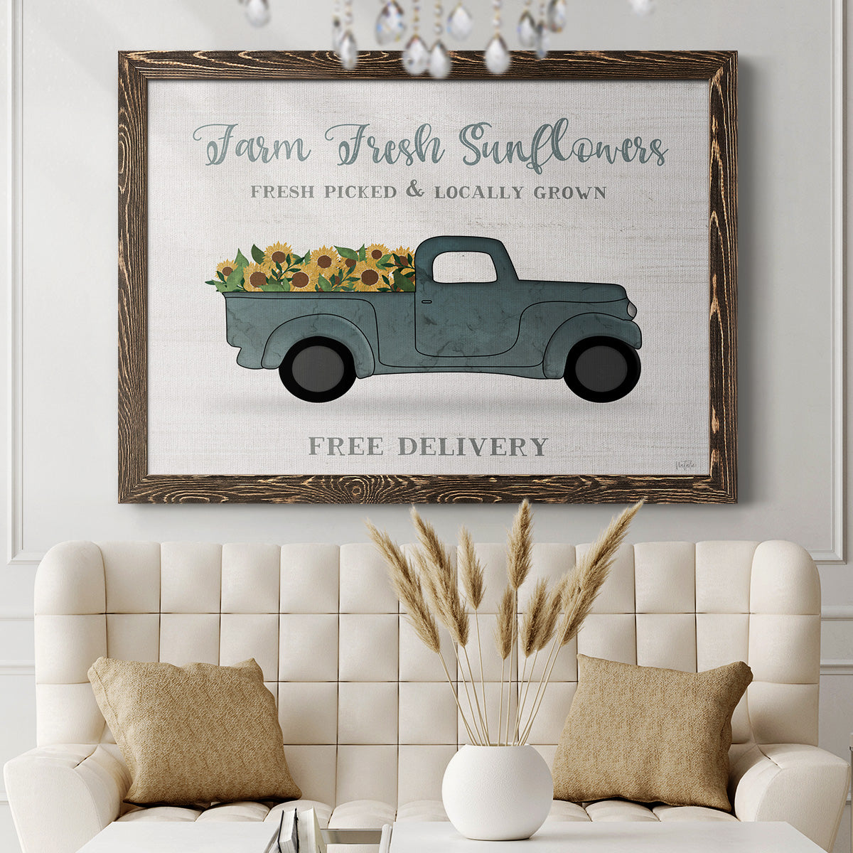 Farmers Market Truck-Premium Framed Canvas - Ready to Hang